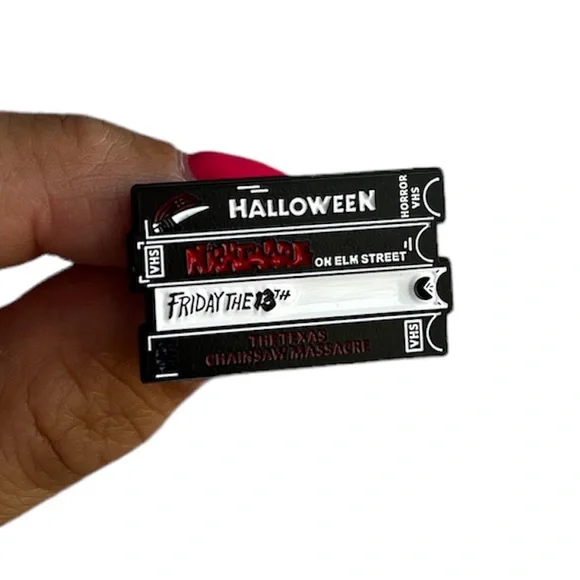 VHS Horror Movies Enamel Pins Bundle - Picture 2 of 3